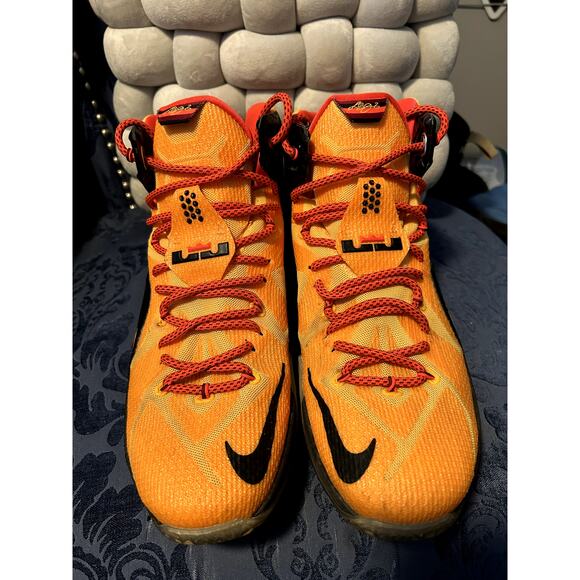 Nike LeBron 12 Witness 'CLE' Bright Orange Red Size 11.5/EU 45.5 - Picture 5 of 7